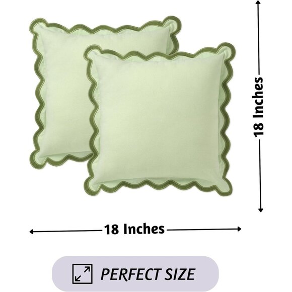 Decorative Throw Flower Forest Sage Pillow Covers for Couch Living Room 18x18 - Picture 6 of 8